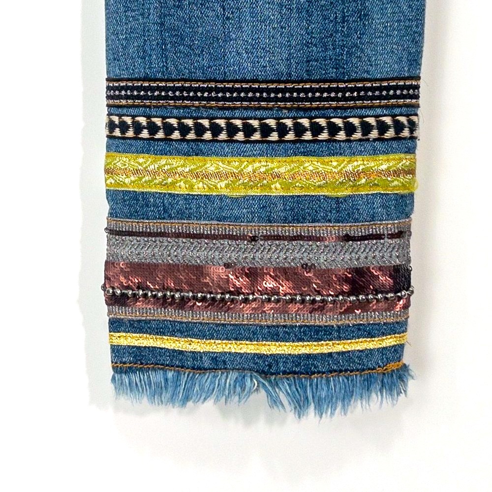 Pilcro And The Letterpress Mid-Rise Embroidered Jeans Size 25 Slim Straight - Picture 5 of 6